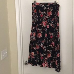 Loft floral button down midi skirt.